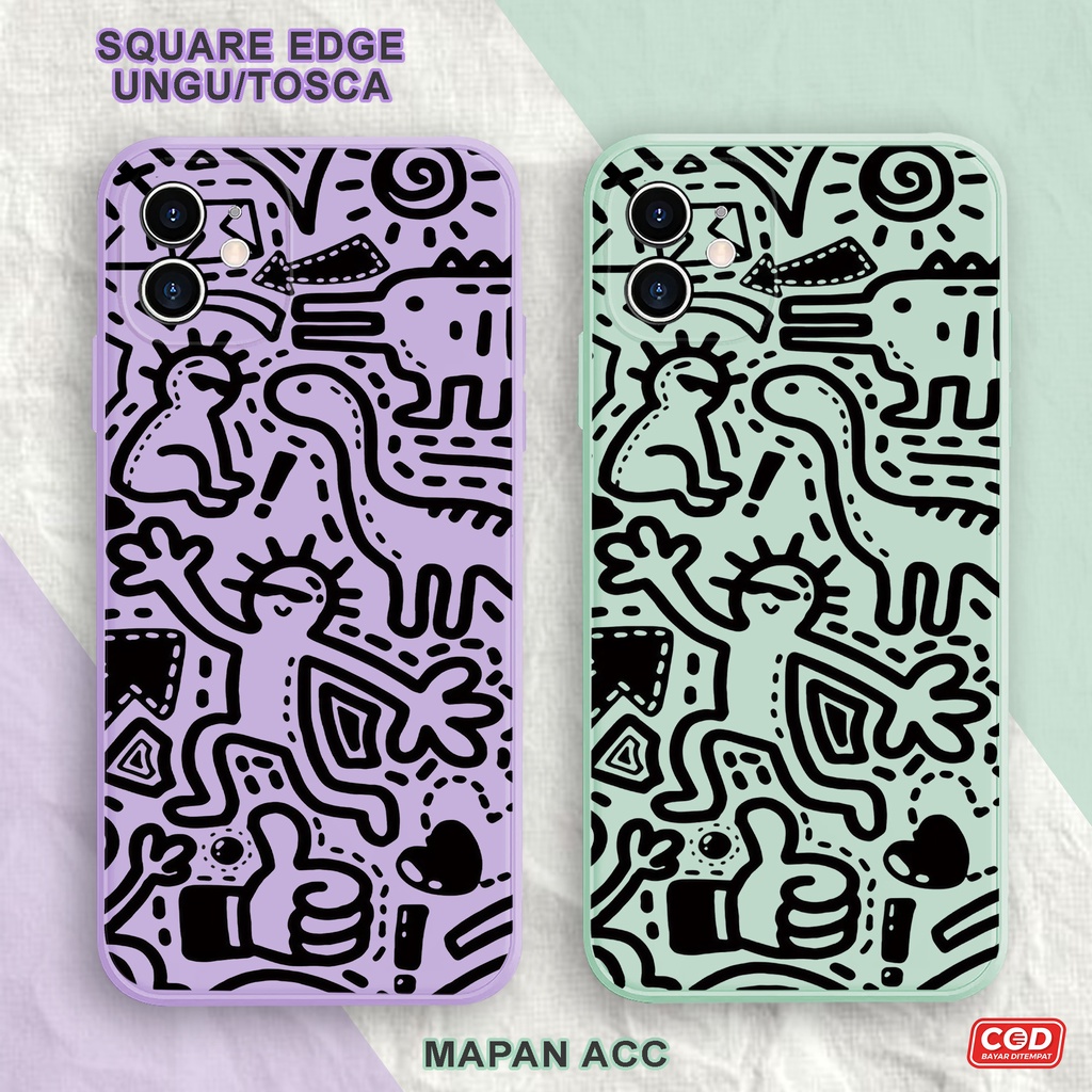 Case Estetik Dino MP050 Infinix Smart 7 4 5 6 Hot 9 10 11 12 Play Note12 Silikon Karet Lembut Pelind