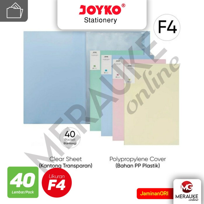 

JOYKO Clear Holder Document Keeper DK-D40F4 Pastel F4 Isi 40 Lembar