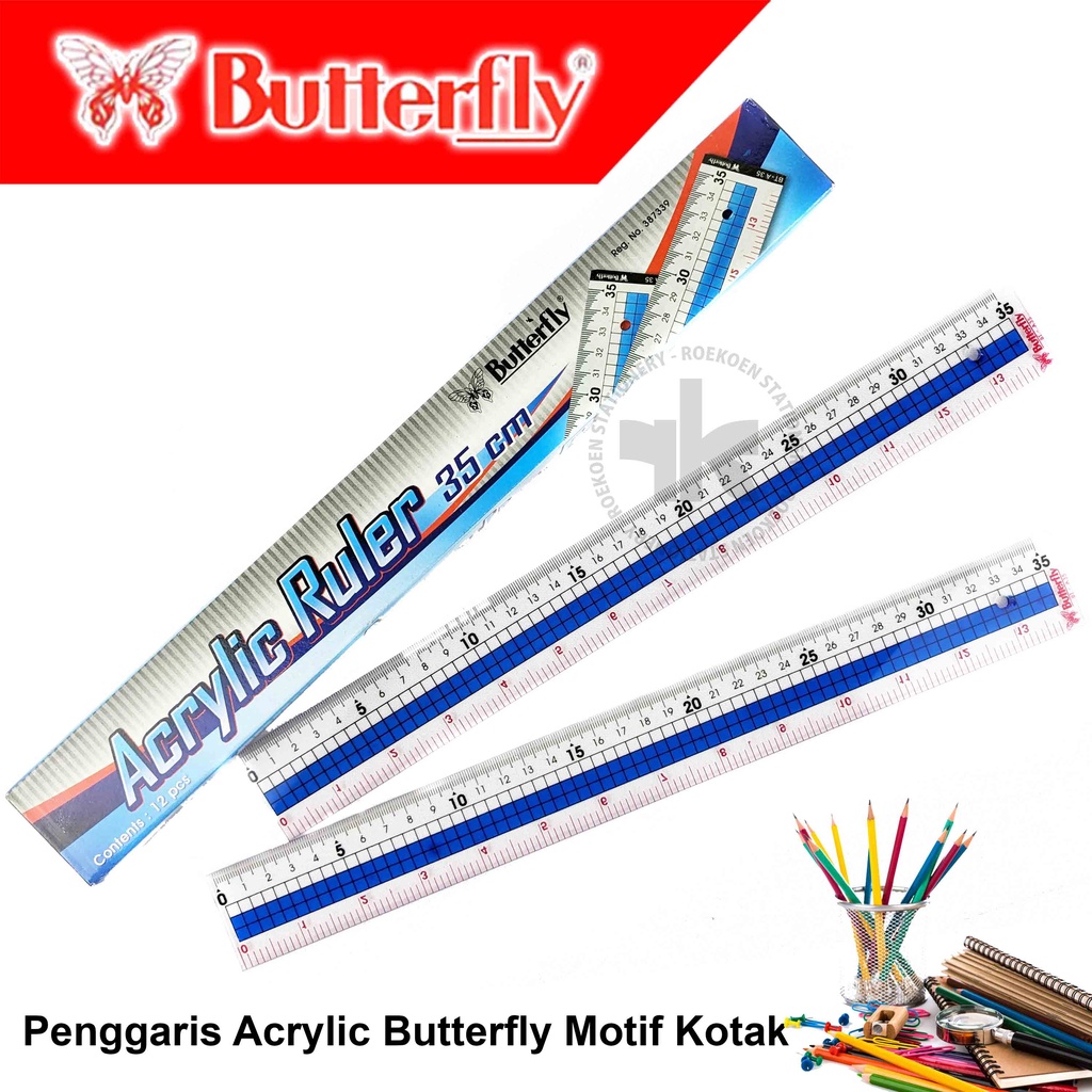 

Butterfly Penggaris Mika 35cm Polos BT Acrylic (Tebal)