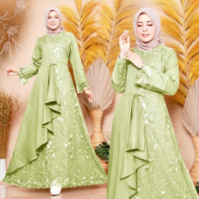 Gamis Brokat Pesta Mewah Zolan  Dan Elegan - M