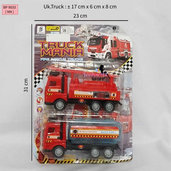 JMZ - Mainan Anak Truck Mania Fire Rescue Trucks BP9033 / Truk Damkar