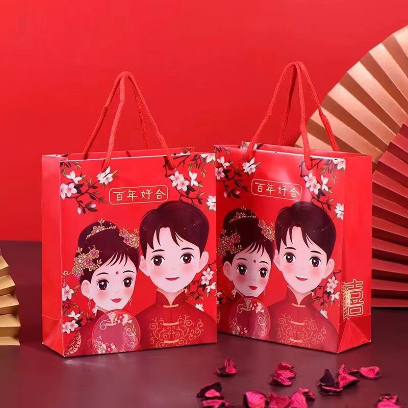 

(DELIN) Paperbag handuk wedding teapai goodie bag sangjit paper bag phang teh