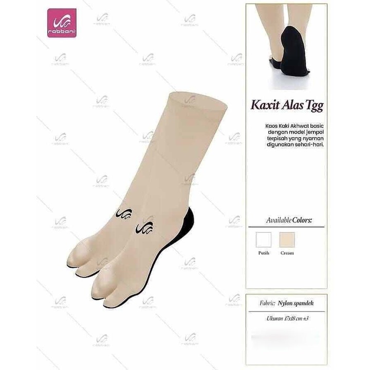 Kaos Kaki Tanggung ALAS Hitam Rabbani Kaxit Tgg Jempol Wanita Muslimah Hijab