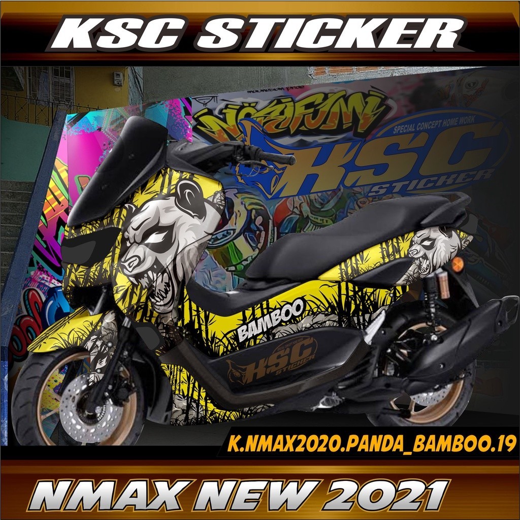 PROMO DECAL NMAX 2020 PANDA Decal Sticker - Dekal Stiker Full Body Nmax NEW 2021 Panda Bamboo KNMX20