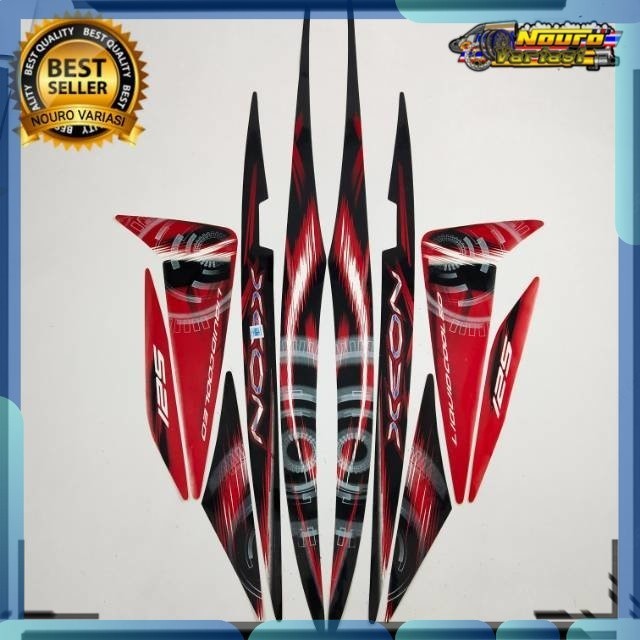 Stiker  Striping Yamaha Xeon 125 lama 2012 merah list stiker motor body standar bagus