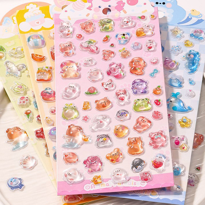 

Cute Creative 3D Relief Stickers DIY Diary Stationery Stickers Cute Aesthetic Decoration Stickers Funny Waterproof Stickers