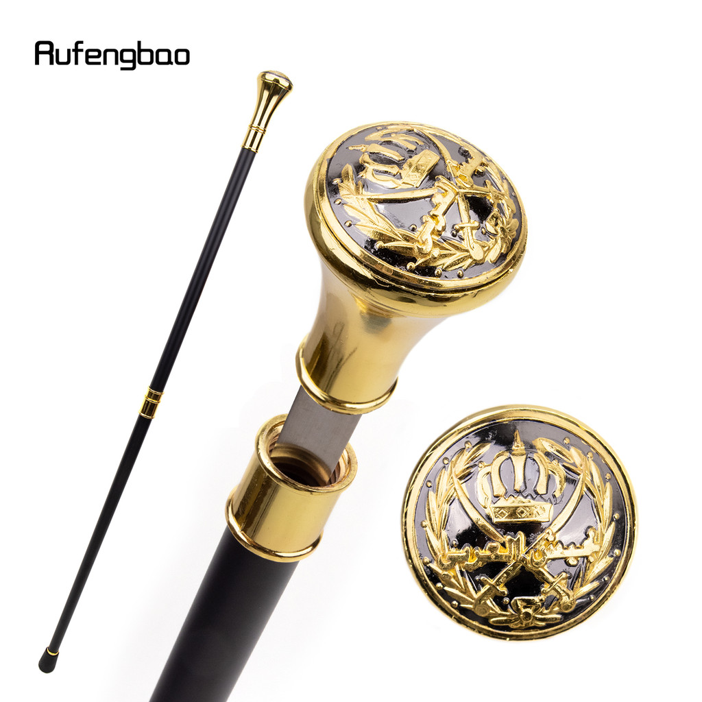 Golden The Middle Ages Sword Cross Totem  Walking Stick with Hidden Plate Self Defense Fashion Cane 