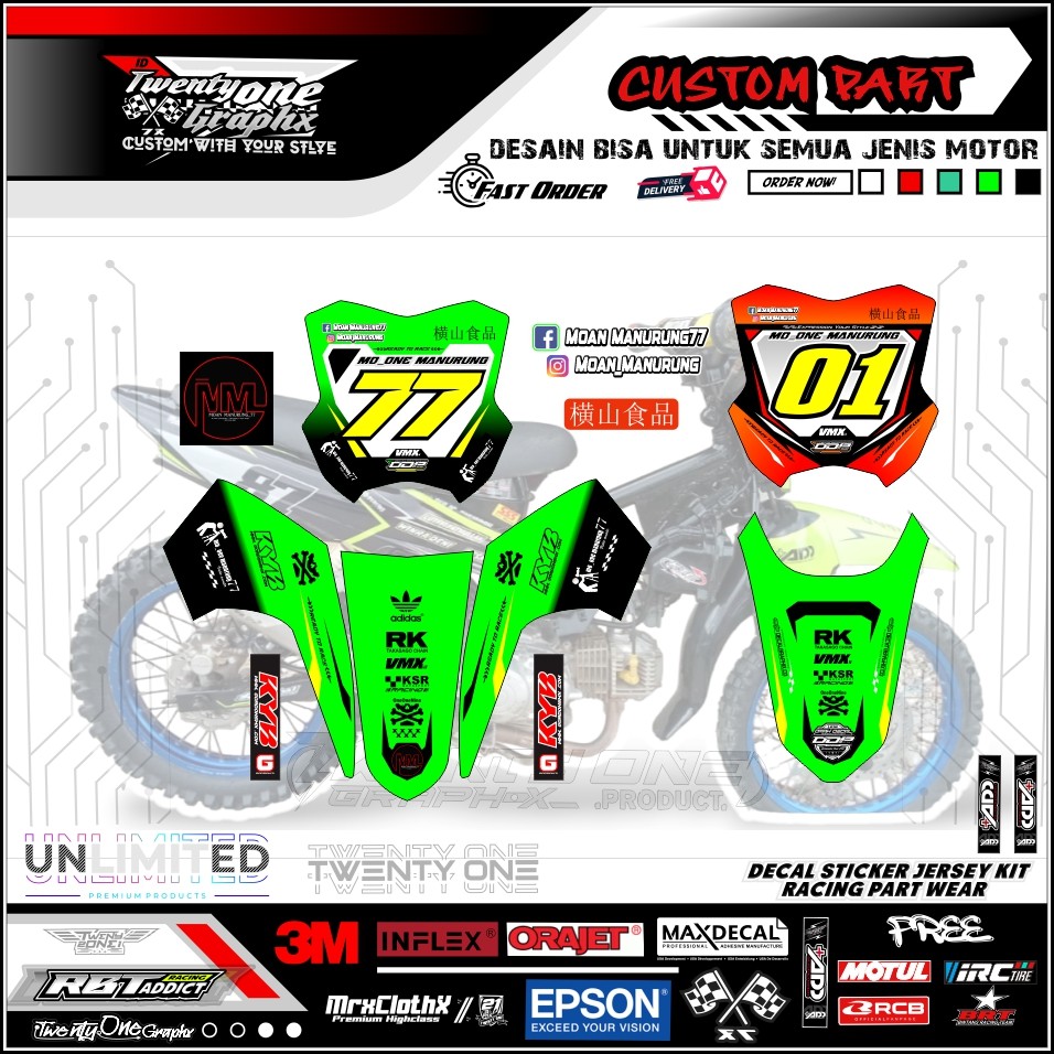 spakbor papan nomor rbt custom part honda yamaha