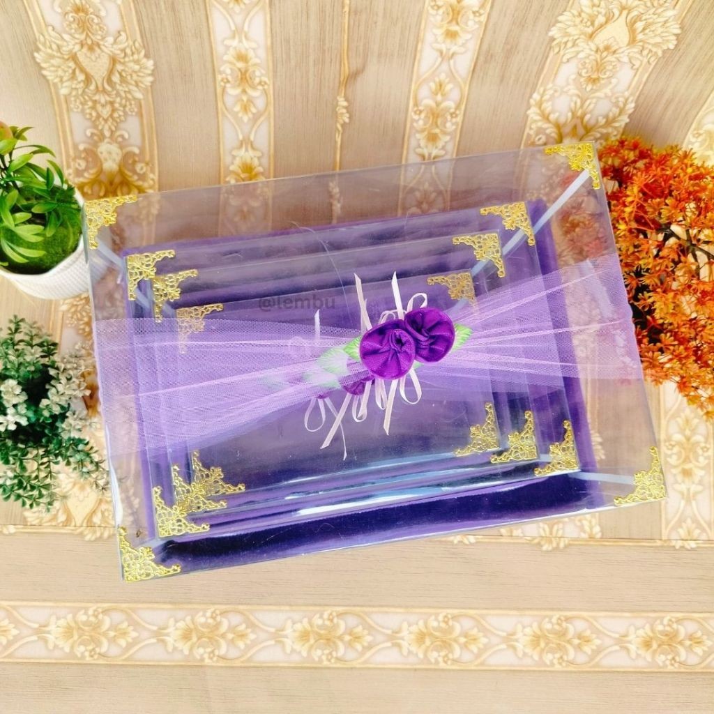 Kotak Seserahan Pernikahan 1 Set Lengkap Isi 4 Box Hantaran Parcel Mika El Gant