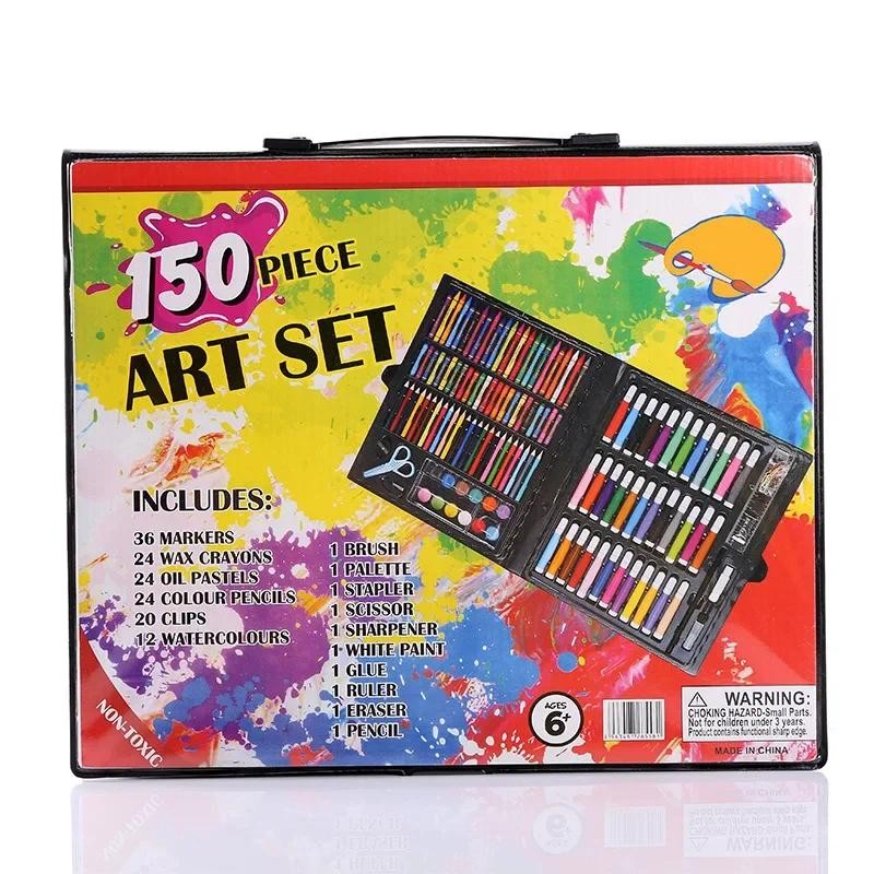 

150-piece Set of Children's Brush Watercolor Pen Color Crayon Art Graffiti Diy Painting Tool Gift Box Supplies