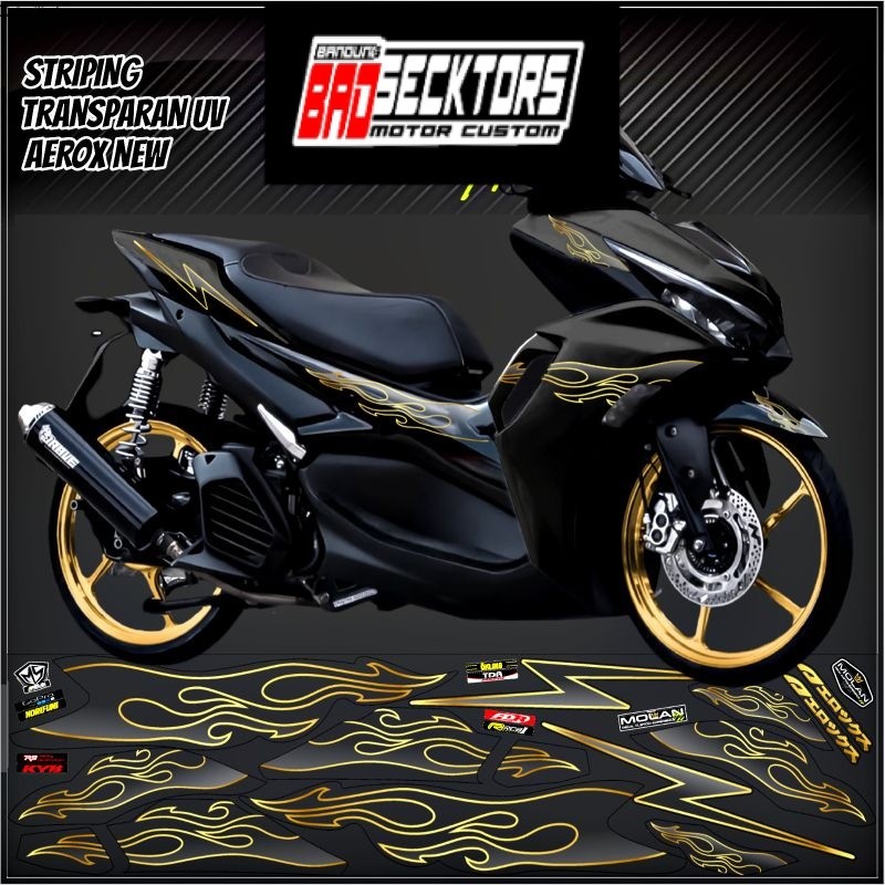 Decal Sticker Striping Variasi Transparan Uv Aerox New Api All New Aerox 155 Connected Api NVX 155 Y