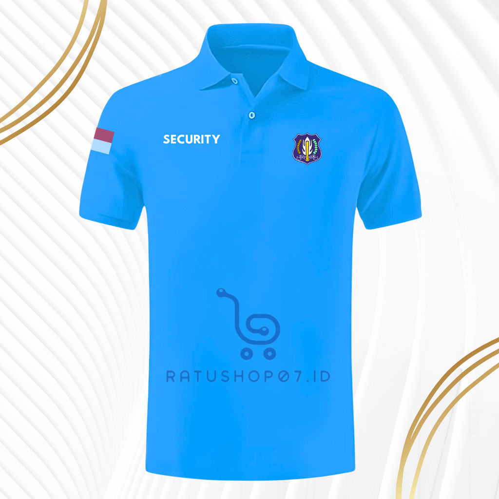 Baju Kaos PoloShirt Lengan Pendek Desain SECURITY polos belakang type UNISEX custom LOGO Atasan Polo