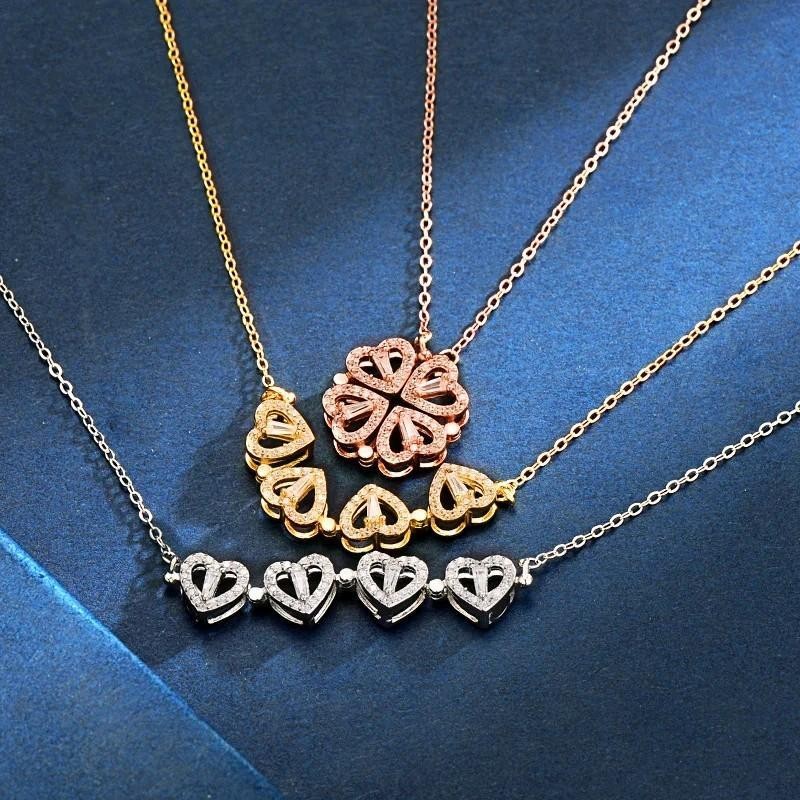 kalung wanita titanium liontin love dua sisi magnet anti karat anti luntur Ulang tahun Perempuan Har