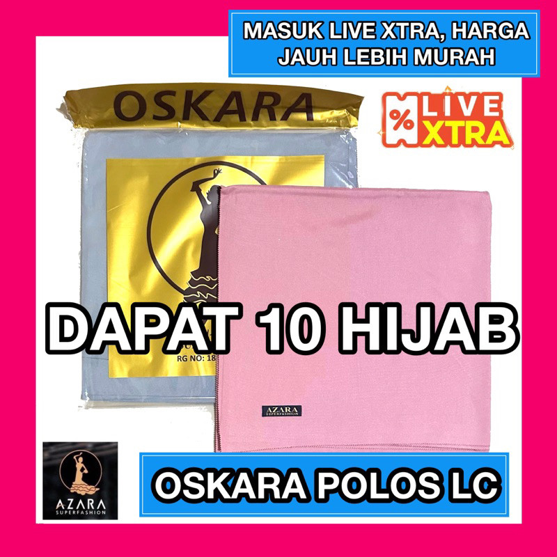 DR43W 10 OSKARA POLOS LC VOAL PREMIUM LC LASER CUT ORI AZARA SUPERFASHION  ( 1 PAKET ISI 10 HIJAB )