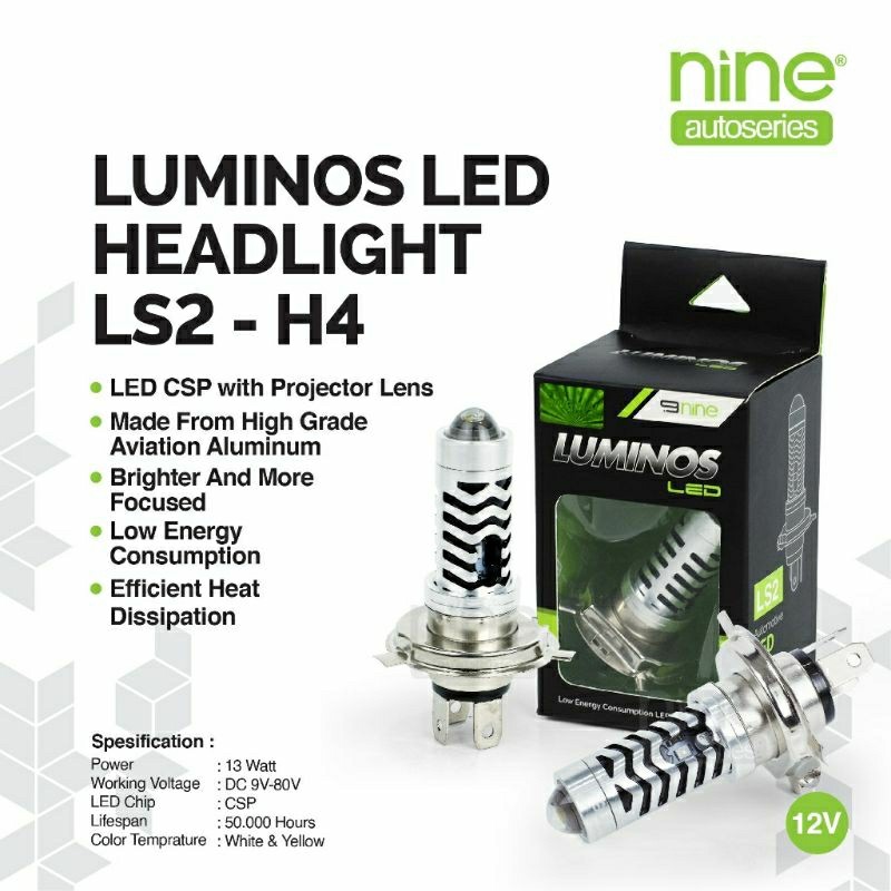 LUMINOS LED Lampu Depan Motor H4 Vixion Scoopy Lampu Laser LS2 Kaki 3