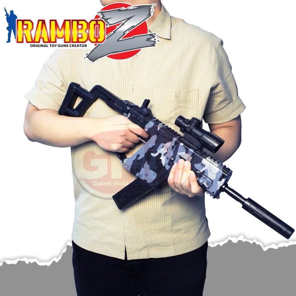 BGH75 Mainan Pistol Tembakan RamboZ M16/M249/P90/QBZ95/M416/Uzi Electric Blaster Gel JUMBO Aman Pelu