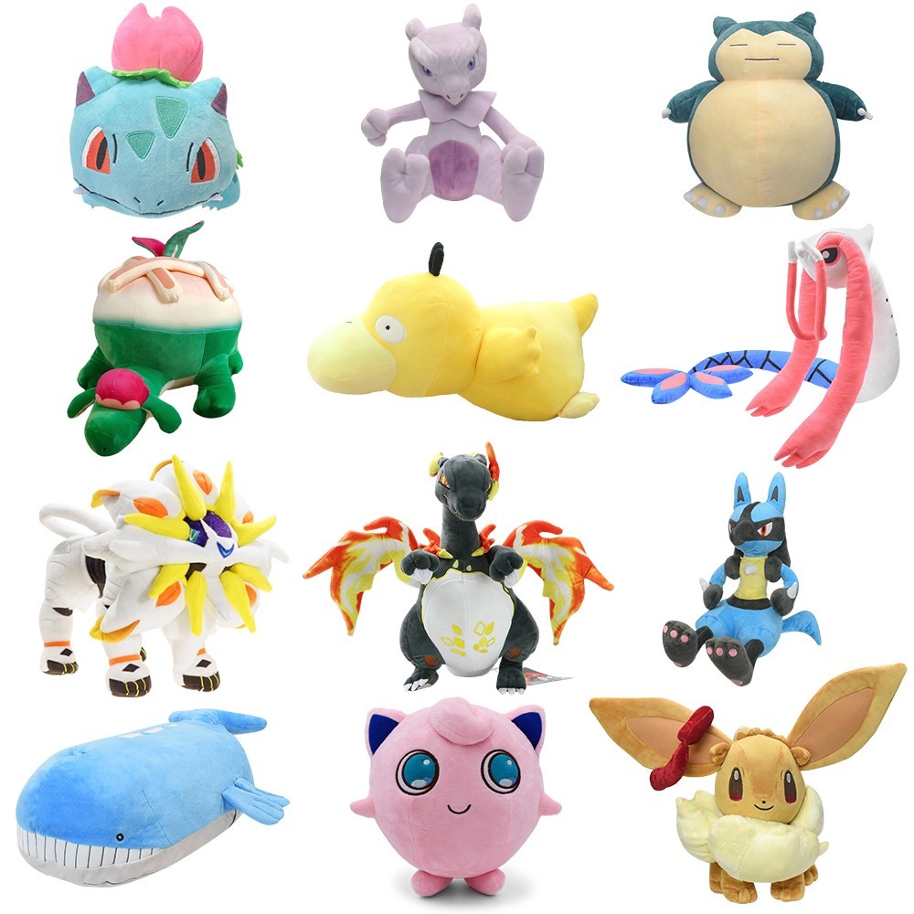 Pokemon Ivysaur Mewtwo Appletun Psyduck Milotic Solgaleo Plush Toy Soft Stuffed Animal Dolls Lucario