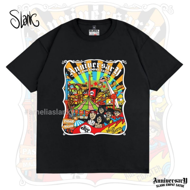 KAOS ANNIVERSARY SLANK 41 TAHUN PASAR MALAM  - KAOS SLANK ANNIVERSARY - KAOS SLANK ORIGINAL LENGAN P