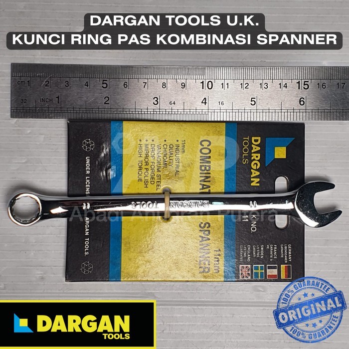 KUNCI RING PAS 11 mm Kunci Kombinasi CR-V DARGAN TOOLS U.K.