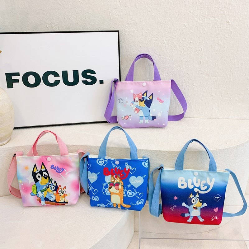 2024 New Bingo Children's Backpack Cartoon Theme Handbag Bluey Family Foreign Trade Single Shoulder 