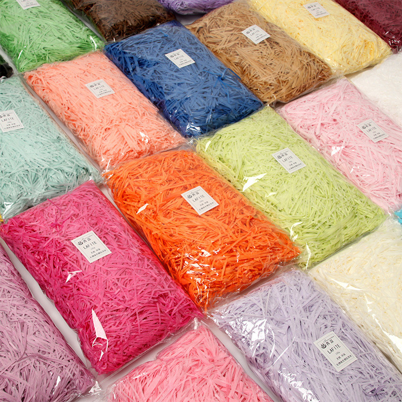 

10g/20g/50g Colorful Shredded Crinkle Paper Raffia Candy Boxes DIY Gift Box Filling Material Wedding Marriage Home Decoration
