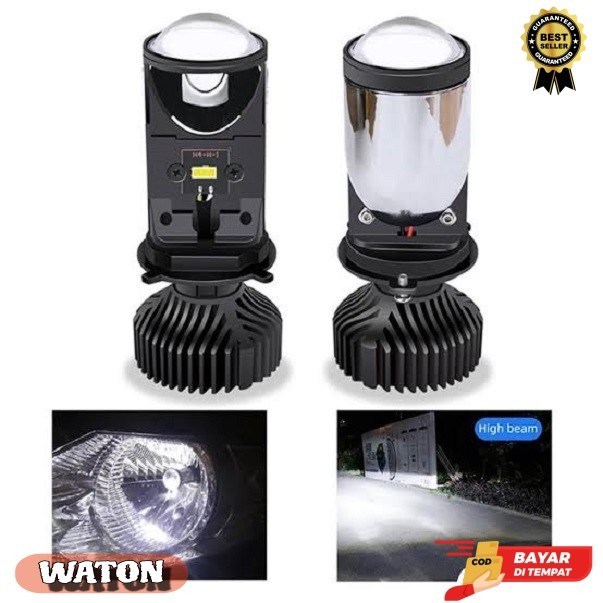 Cod Lampu LED Projie H4 Mini Projector Lens Lensa Mobil Motor Y6 Y6D Y9 - L6K-H4 VINYX, FLAT