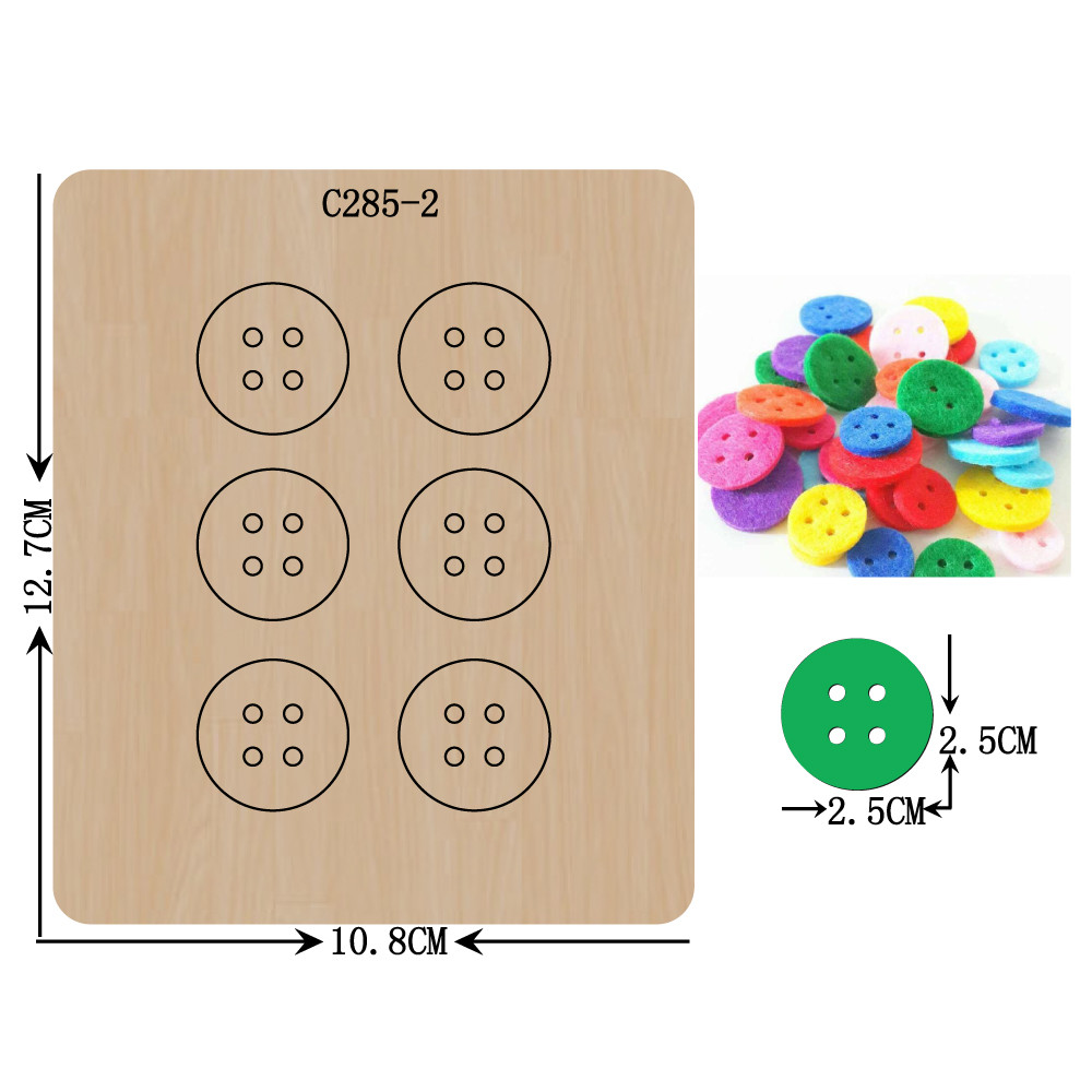 

Wooden Buttons Cutting Dies, Scrapbooking, Compatible with Most Die Cutting Machines, New Felt, C-285-2