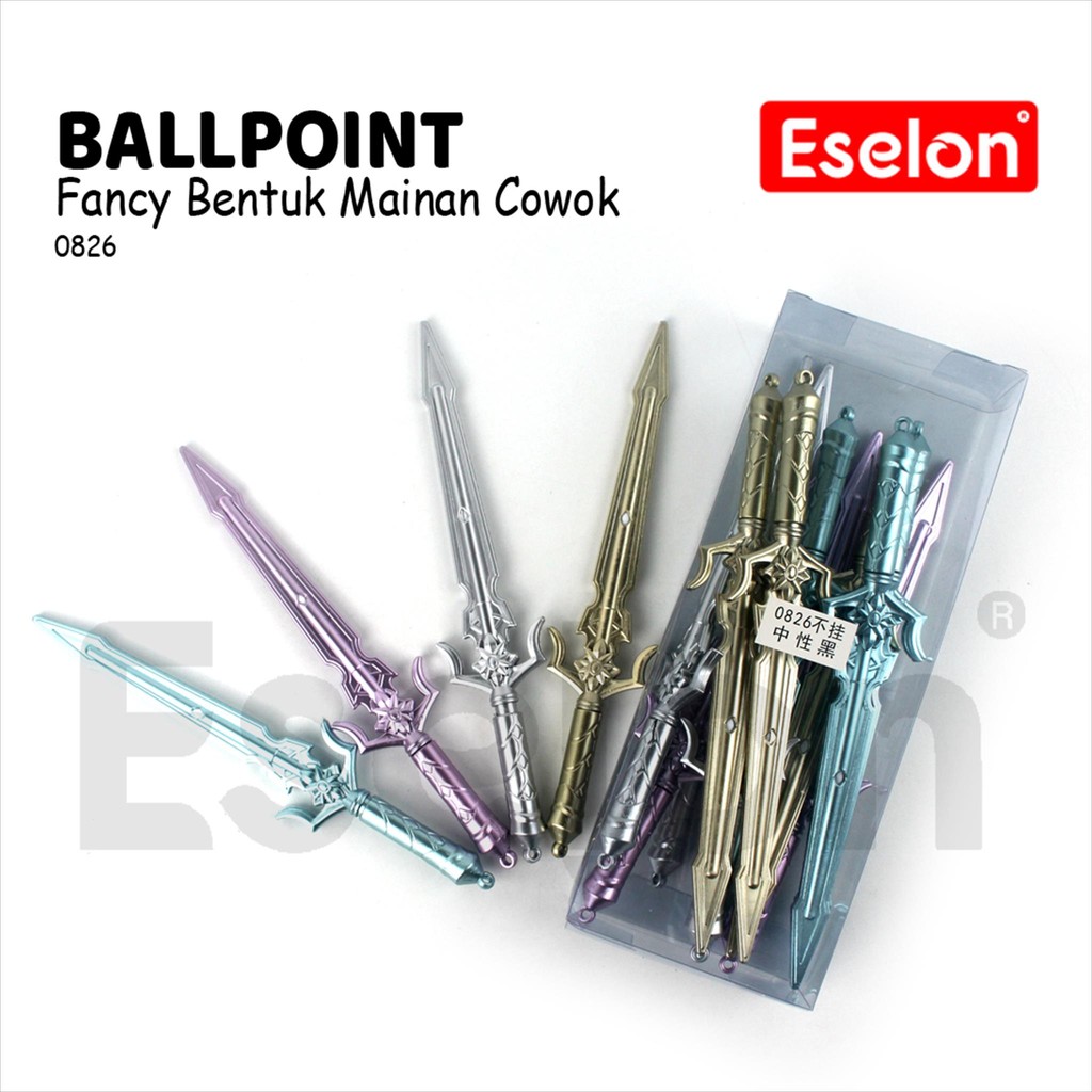 

12pcs Pulpen Sword Series 0826 / 1 pak Pulpen Fancy Bentuk Mainan