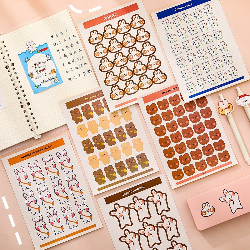 

HL0127 Stiker Diary Aesthetic Motif Karakter Sticker Planner Jurnal Diy S1235