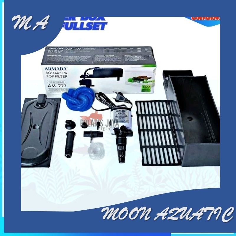ARMADA AM 777 TOP FILTER ATAS AQUARIUM AM777 MESIN 1200 DAYA 8 WATT MESIN 1600 DAYA 10 WATT