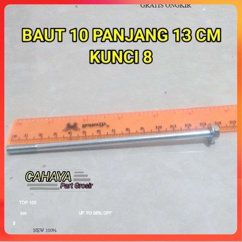 1pc BAUT 10 PANJANG 13CM KUNCI 8 new otomotif %