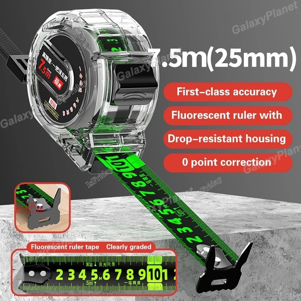 Meteran Tukang Bangunan 5m 7m 10m Meter Bodi Karet / Measure Tape Tukang / Meteran roll tangan