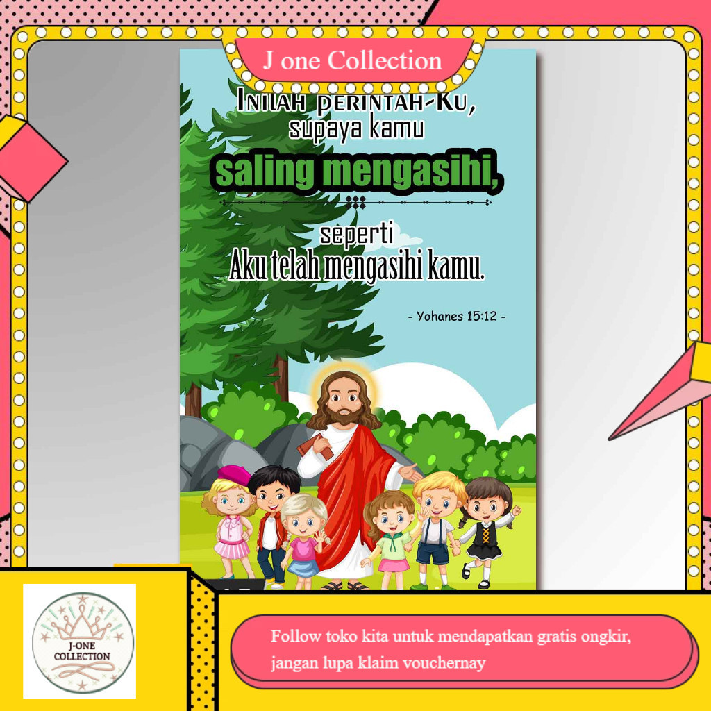 Hiasan Dinding Pajangan Dekorasi Ayat Alkitab Katolik Kristen Anak Bersyukur Berdoa