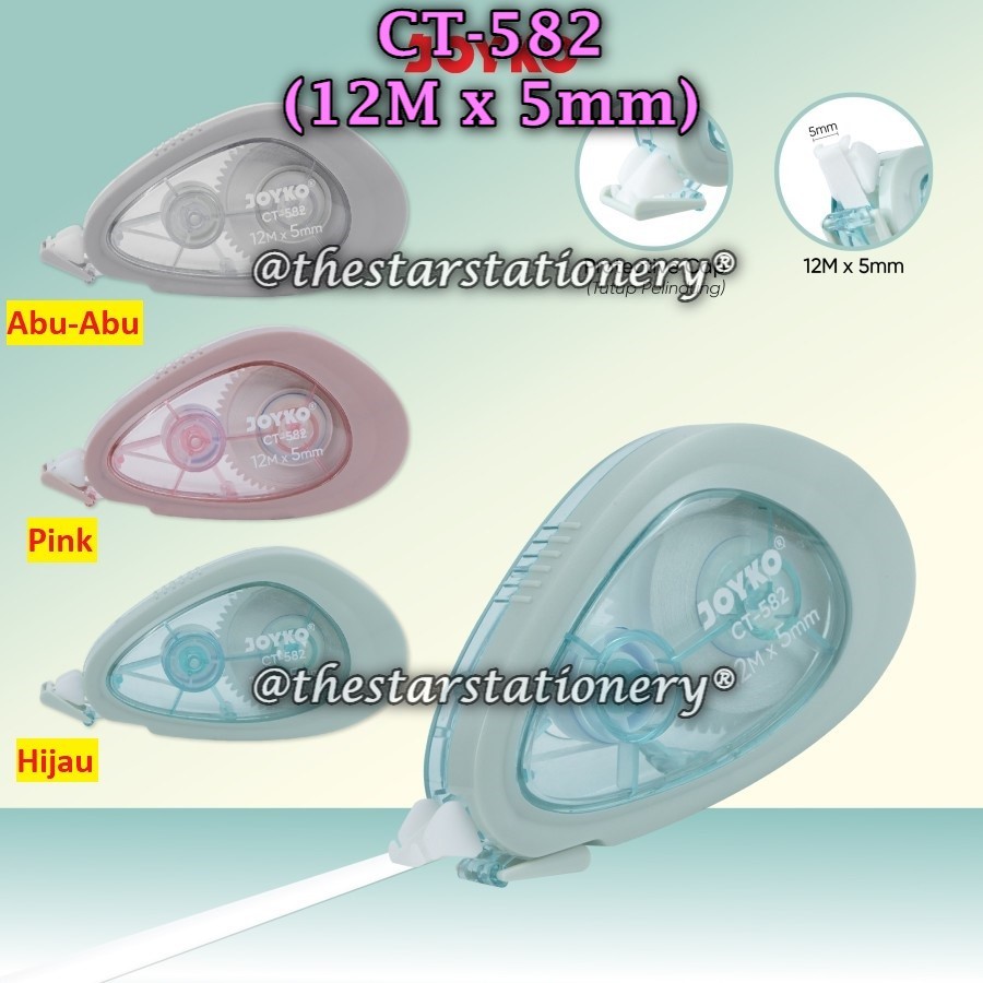 

(1 Biji) Correction Tape JOYKO CT-582 / Pita Koreksi Correction Tape Joyko CT-582 (12 M x 5 mm)