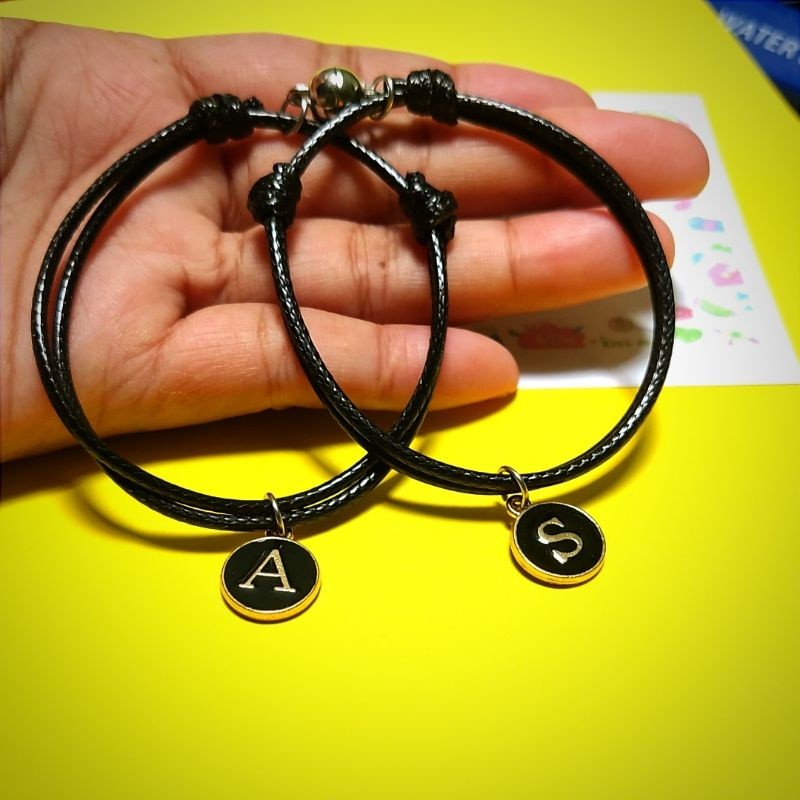 A-Z ~ GELANG COUPLE MAGNET HURUF / GELANG COUPLE MAGNET VIRAL EPOXY / GELANG TALI PASANGAN MAGNETIK