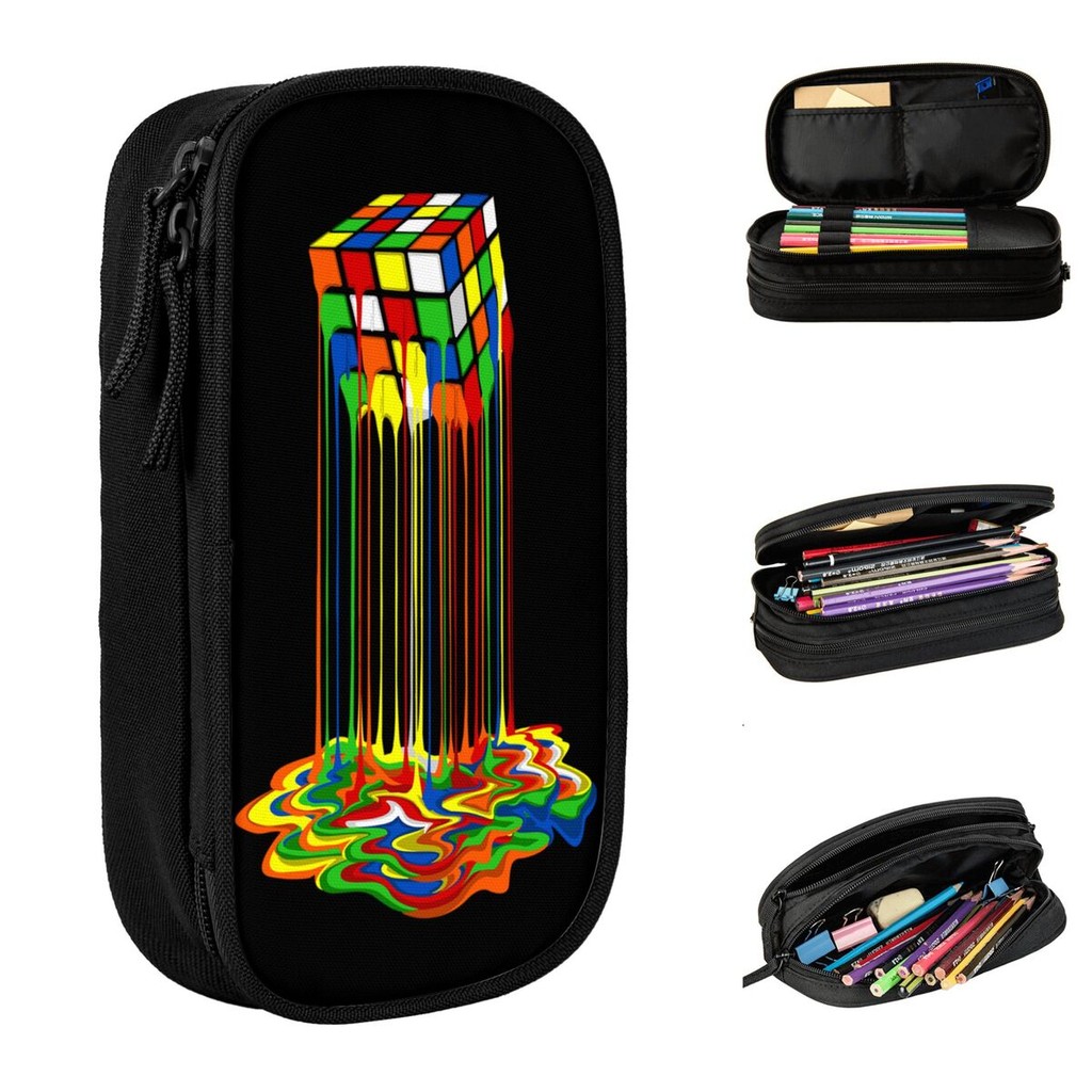 

Rainbow Melted Cube Pencil Case Pencil Pouch Pen for Girls Boys Large Storage Pencil Bags Students School Gifts Stationery