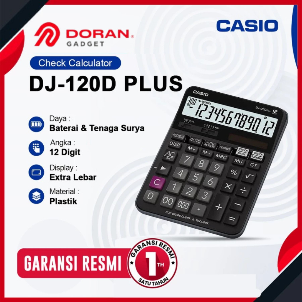 

Casio Calculator DJ-120D Plus - Kalkulator 12 Digit - Garansi Resmi 1 Tahun