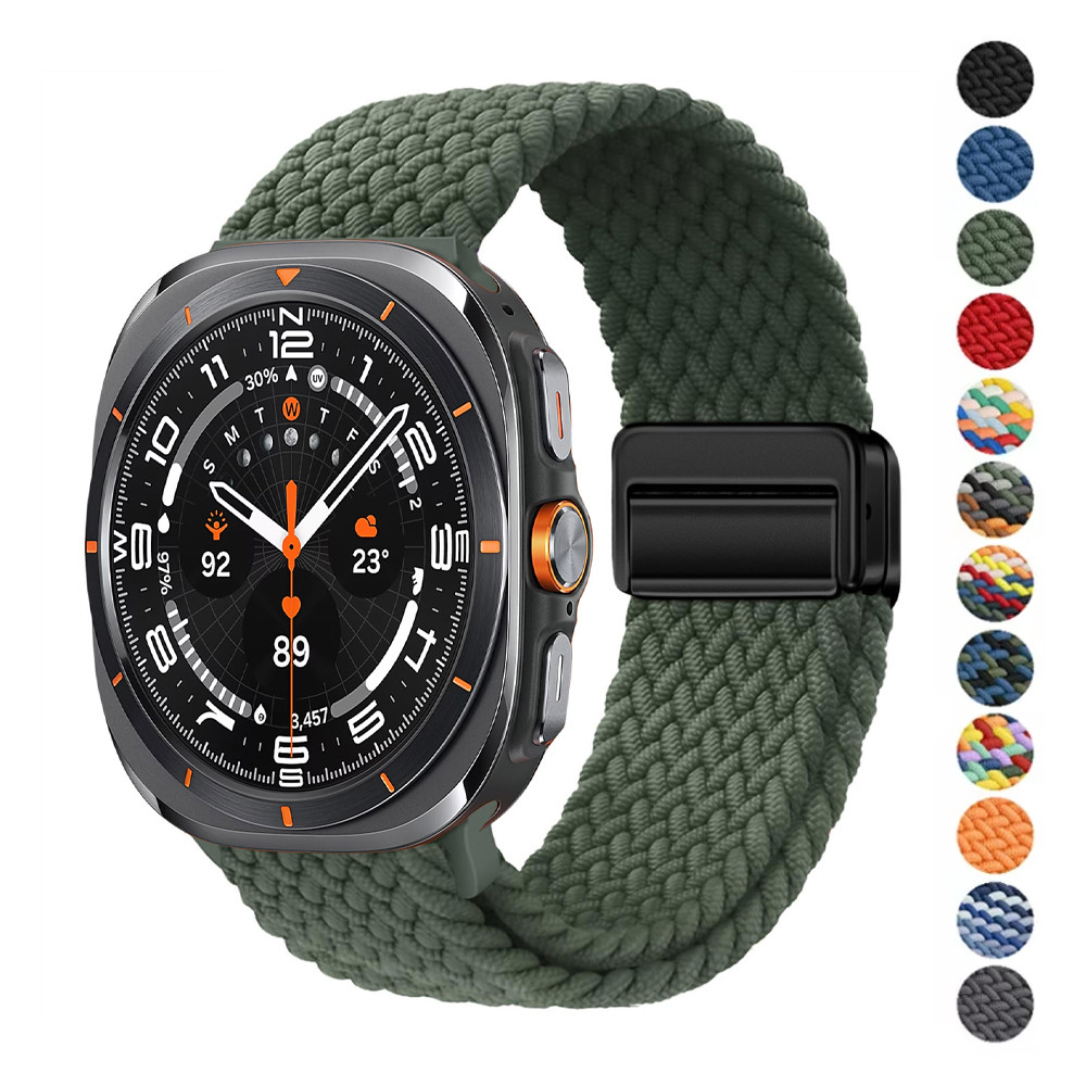 

For Samsung Galaxy Watch Ultra Strap 47mm Accessories Magnetic Nylon Braided sport Bracelet Correa Galaxy Watch 7 Ultra Band