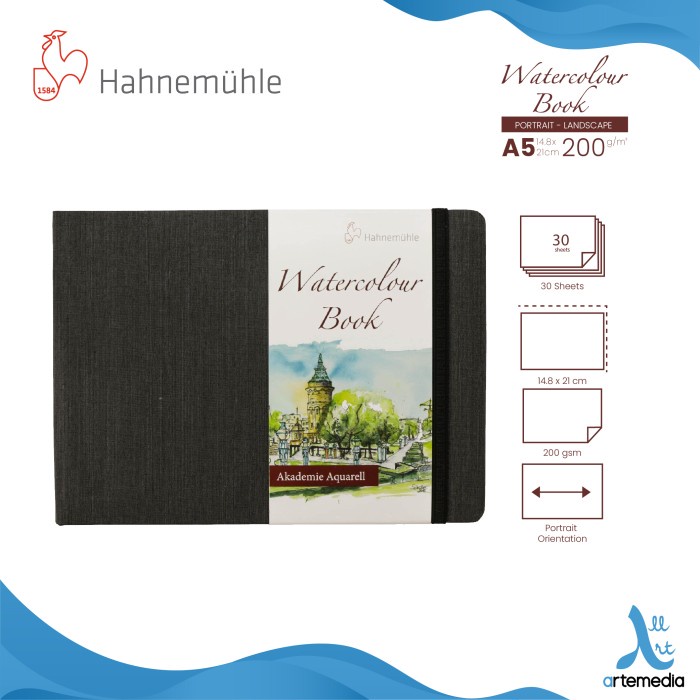 

Kertas Cat Air Hahnemuhle A5 Watercolor Paper Sketchbook - LANDSCAPE