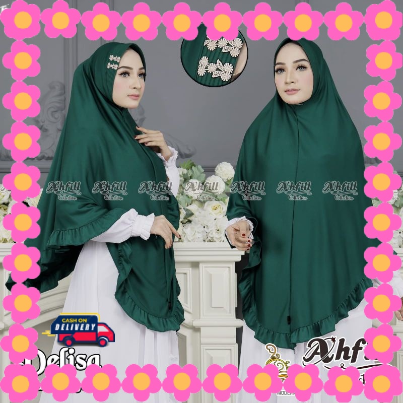 HIJAB WANITA MUDA CASUAL Pashmina Girly Syar i JUMBO / DELISA ORI Ahfill Hijab Collection Instan Jum