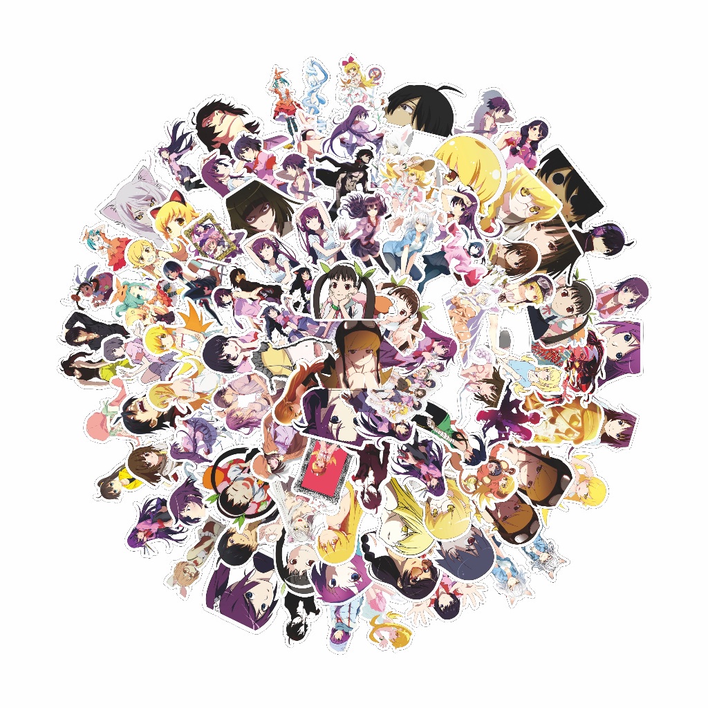 

COD✨ 100 Pcs Stiker Motif Anime Manogatari Series Anti Air Untuk Dekorasi Notebook Sepeda Skateboard Handphone DIY