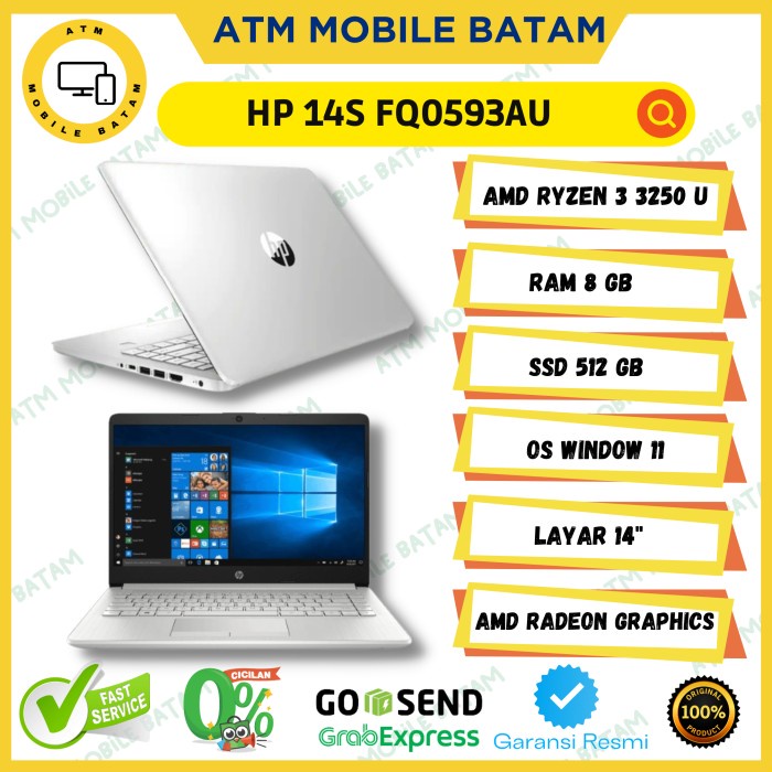 HP 14S-FQ0593AU - Silver [Ryzen 3 3250U-8GB-SSD 512GB]
