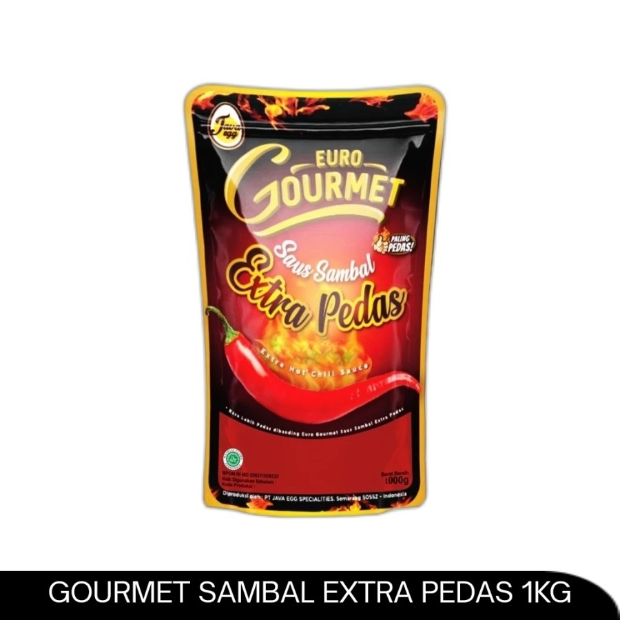 

Saus saos sambal chili sauce Euro Gourmet extra pedas pouch 1kg 1 kg