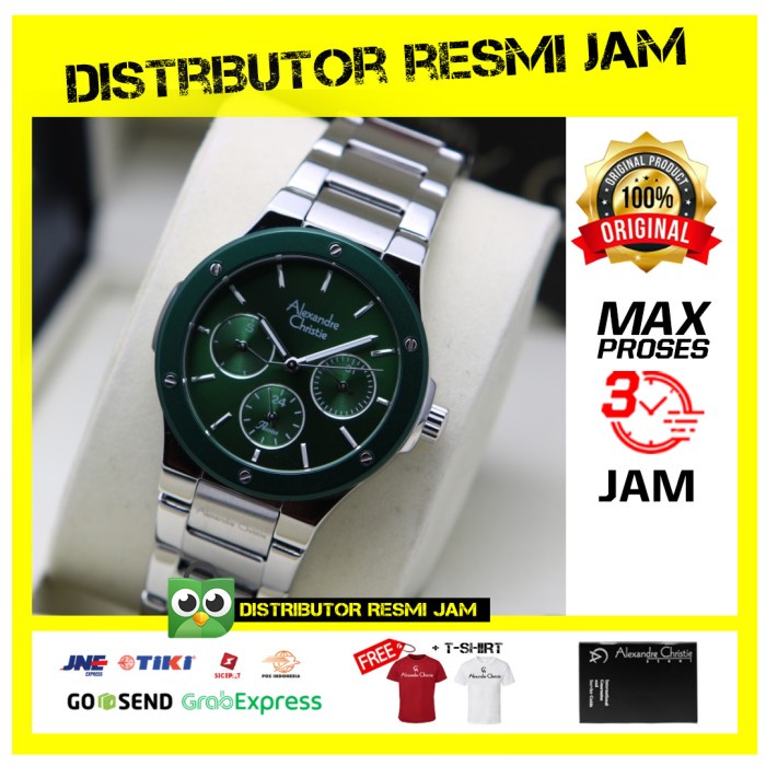 ALEXANDRE CHRISTIE AC AC 2913 SILVER GREEN WANITA. ORIGINAL