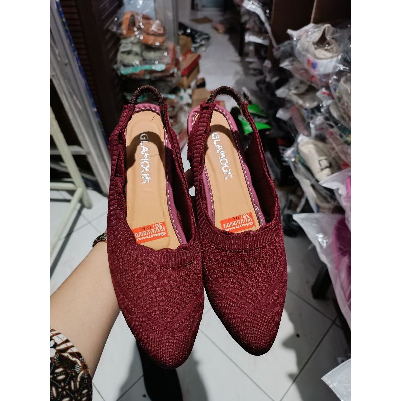 (JELYMALANG) SEPATU FLATSHOES RAJUT IMPORT GLAMOUR