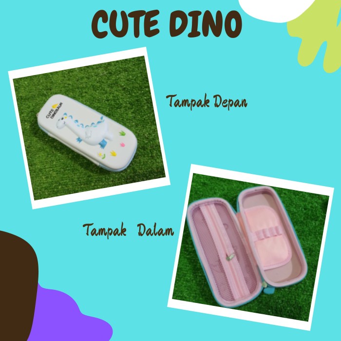 

[Promo] Kotak Pensil 3D Timbul Tempat pensil Anak Laki/Perempuan Waterproff - CUTE DINO