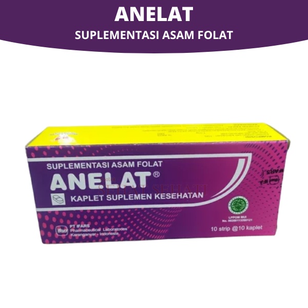 Anelat Asam Folat Suplemen Vitamin untuk Ibu Hamil dan Menyusui Original Ifars - Box isi 100 Kaplet