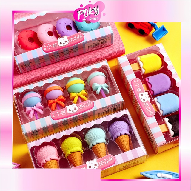 

POKY - S5673 Penghapus Pensil Model Ice Cream Donat Lolipop / Penghapus Pensil Karakter Lucu / Penghapus Set Cute
