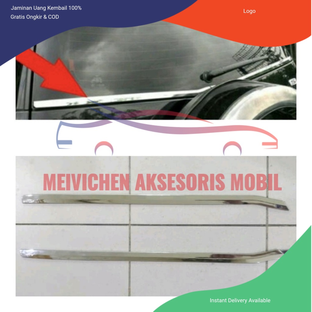 List kaca belakang chrome mobil Rush Terios lama old 2008 - 2017 Aksesoris mobil