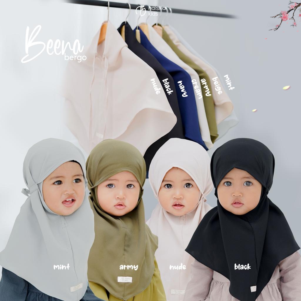 (BELI 2 GRATIS 1) Naisha Official / Bergo kids / Jilbab Instan Beena Bergo